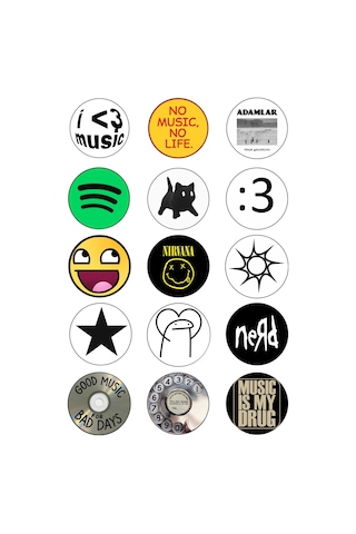 Müzik Ve Pop Kültür Temalı Rozet Seti Eğlenceli Tasarım Rozetler 15 Li Set Çok Renkli