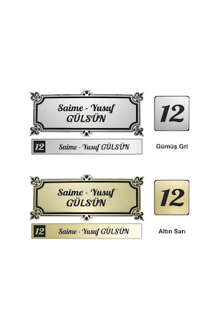 Sentez 3'Lü Set Kapı Isimliği Kapı Numarası Posta Kutusu Isimliği