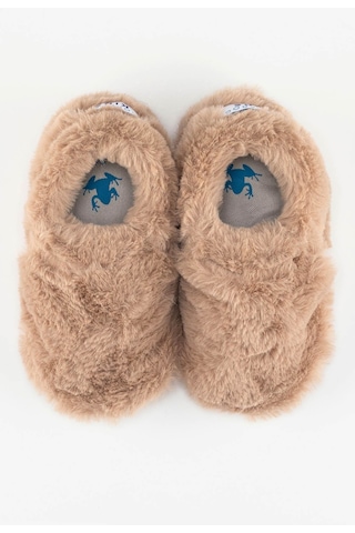 Hopfrög Kids Furry Bej Kürk Barefoot Patik Bej