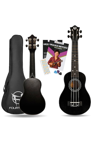 Fourtune Loki Sp-21bk Soprano Siyah Ukulele Seti Başlangıç Seviye Siyah