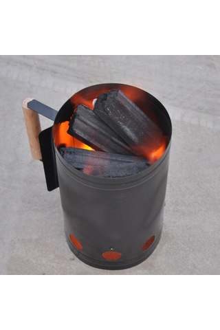 Pazly Barbekü Aletleri Nokta Kömür Ateşleme Namluları Karbon Kova Ateşleyici A Siyah