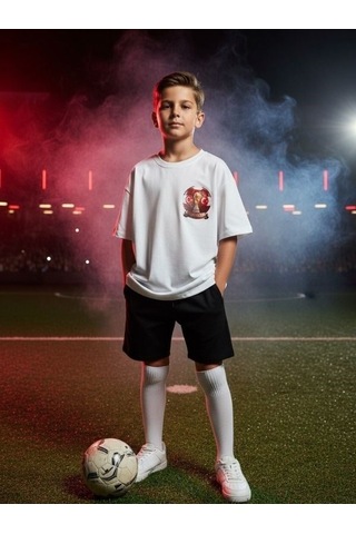 Zekids Erkek Çocuk World Cup 2026 Baskılı T-shirt-17255 Beyaz