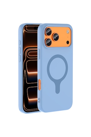 İphone 18 Pro Kılıf M-safe Şarj Özellikli Zore Aris Silikon Kapak - Baby Blue