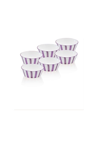 The Mia Joy Çorba Kasesi 6lı Set Mor 14 Cm Mor