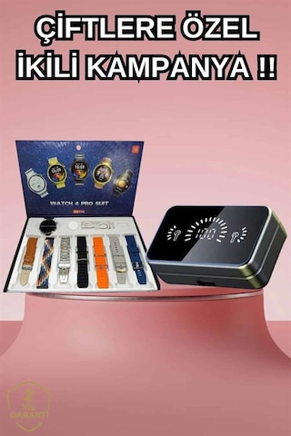 Powerbank Aynalı Bluetooth Kulaklık Ve Akıllı Saat Seti Anc Özelliği Dokunamatik Aklby-bsva58