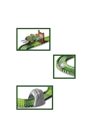 Dinozor Trucks 288 Parça Raylı Pist - Raylı Araç Oyuncak - Tren Oyuncak - Renkli Araç Yolu - Dino Tr