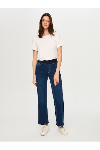 Faik Sönmez Wide Leg Fit Beli Lastikli Rahat Jean Pantolon S26jpn016 Us26jpn01627 İndigo