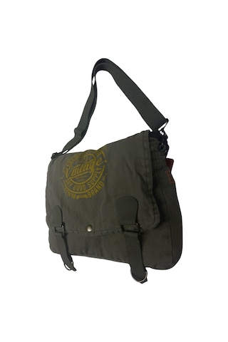 Vintage Salaş Kaliteli Unisex Günlük Gezi Kamp Okul Postacı Omuz Çantası San Diego 32 Cm X 25 Cm Haki - Haki