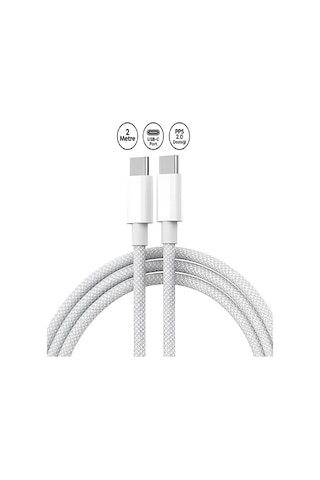Huawei Matebook Pro Uyumlu /d/e/d14/d15/13 Usb-c Usb-c 20v/3a 65w 2 Metre Hasır Örgülü Şarj Kablosu Senalstore