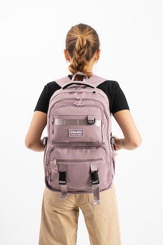 Ventis Qualty Okul Çantası Su Geçirmez Klinkır Kumaş Unisex Sırt Çantası Model 7c Pudra Pembe