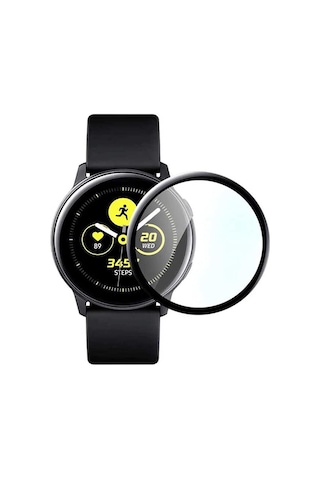 40828 Samsung Galaxy Uyumlu Watch Active 2 44mm Zore Ppma Pet Saat Ekran Koruyucu Siyah