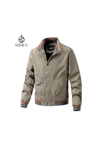 Tek Katlı Dik Yaka Erkek Ceketi Haki