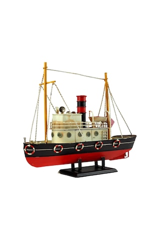 Dekoratif Retro Metal Balıkçı Teknesi Vintage 33cm No.2