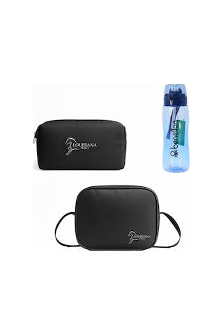 Louisiana Polo Termal Beslenme Çantası + Kalemlik + Matara Siyah