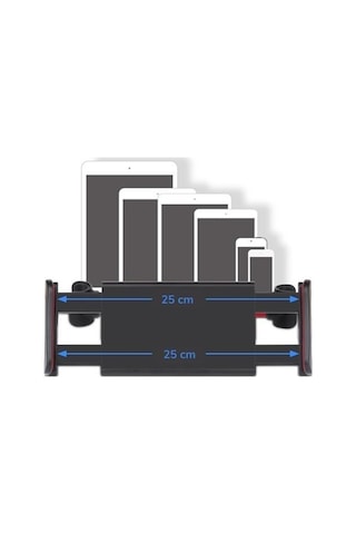 Hobibahçem Oto Koltuk Arkası Telefon Tablet Tutucu Ayarlanabilir 360 Derece Dönebilen Pratik Stand Siyah
