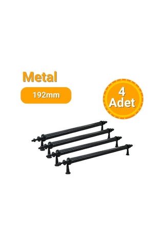 4 Adet Zirve Siyah Metal Mobilya Kulpu 192mm Siyah