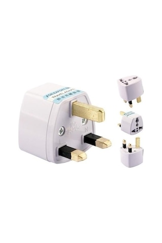 Primex Px-420 Türk Prizini İngiliz Prize Çevirici Adaptör, 250v Type-g Uk Priz Dönüştürücü, Hac Umre Ve Seyahat İçin İngiliz Tipi Priz Çevirici, Beyaz