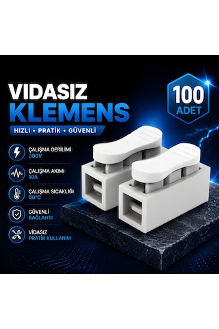 100 Adet Vidasız Klemens