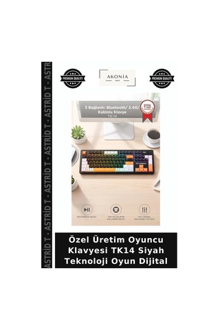 Özel Üretim Oyuncu Klavyesi Tk14 Siyah Teknoloji Oyun Dijital