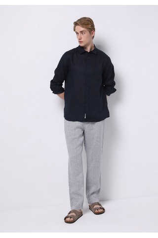 Colins Regular Fit Orta Bel Uzun Paça Erkek Keten Karışımlı Gri Pantolon Cl1074563 Q1.v2 Gra Gri