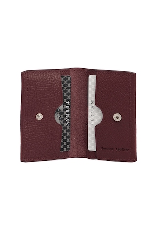 Tergan Bordo Unisex Deri Kredi Kartlık 00266M71