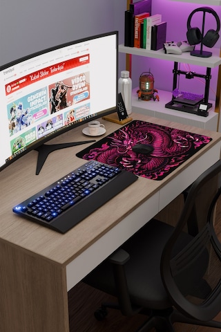 Ejderha Pembe V4 48x40 Xl Gaming Kauçuk Kaymaz Taban Mouse Pad Fare Altlığı
