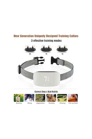 Otomatik Köpek Tasması, Şarj Edilebilir Havlama Durdurucu, Havlamayı Black