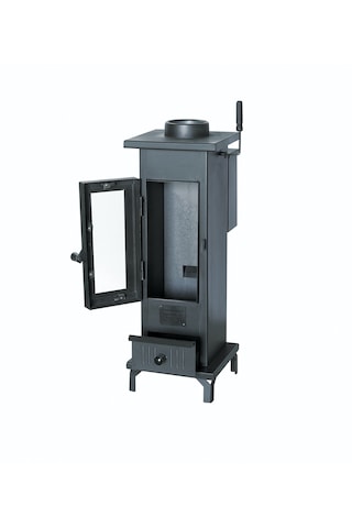 Mini Şömine Pelet Ve Odun Sobası Tek Camlı