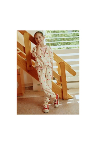LC Waikiki Lcw Kids Kiraz Baskılı Kız Çocuk Jogger Eşofman Altı W5 Ecru Prınted