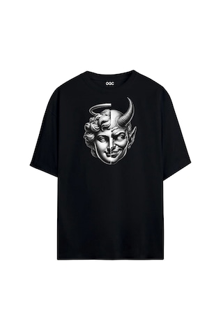 Ogc Melek & Şeytan Oversize Unisex T-shirt Siyah