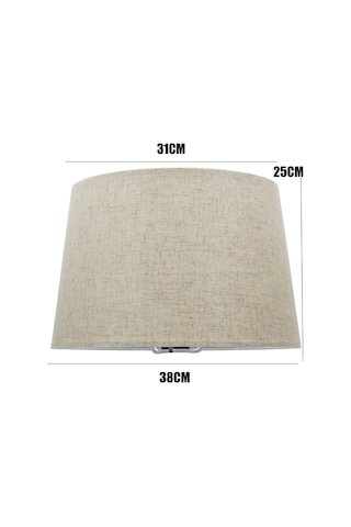 Doğal Dora Kumaş Ahşap Lambader Bej