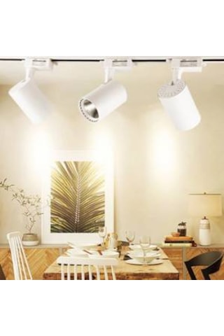 4 Adet Dekoratif Led Ray Spot + 1 Metre Ray Beyaz Kasa Günışığı
