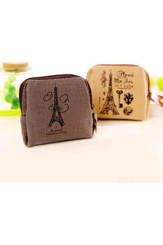 Ranyeek Klasik Paris Desenli Zakkă Cüzdan - Nostaljik Kumaş Para Çantası Bisiklet Desenli Günlük Kullanım Çok Renkli