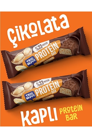 Trio Move Yer Fıstıklı Ve Sütlü Çikolatalı, %33 Protein, Protein Bar 9 x 50 G