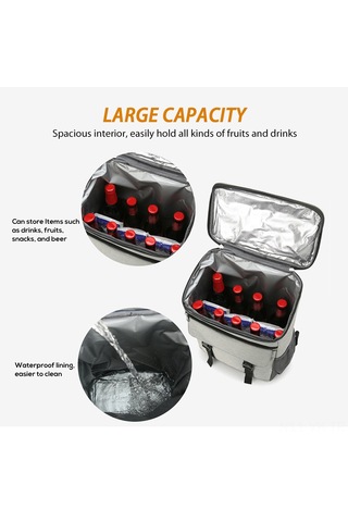 Vkemall Mavi Isı Saklama Çift Omuzlu Sırt Çantası - Soğuk/ısıtılmış Yemek Taşıma, Piknik, Doğa Yürüyüşü, Kamp İçin, Oxford Kumaş, Tükenmez Leak-proof Liner Çok Renkli