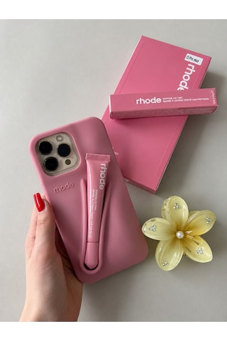 Apple iPhone 14 Pro Uyumlu Lip Case Ruj Bölmeli Rujlu Kılıf Ribbon Pembe Apple iPhone 14 Pro Uyumlu Lip Case Ruj Bölmeli Rujlu Kılıf Ribbon Pembe