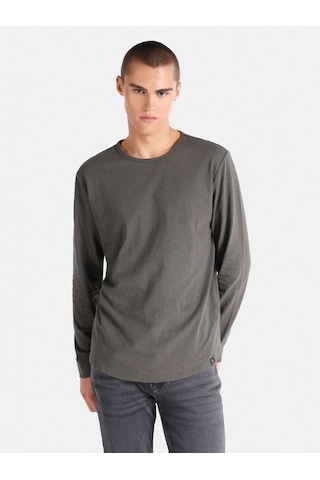 Colin's Colins Regular Fit Bisiklet Yaka Basic Yeşil Erkek Uzun Kol Tişört Cl1065872 Haki