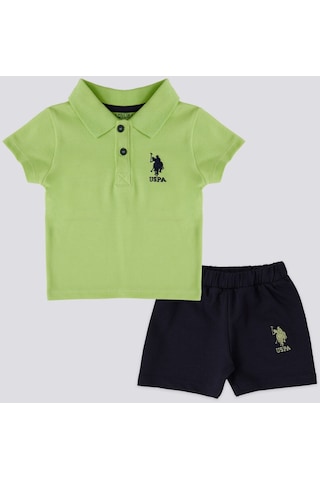 U.S. Polo Assn. Lisanslı Collar Yeşil Bebek Takımı 5274-43238 Sarı