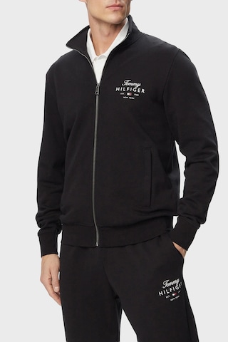 Tommy Hilfiger Logolu % 100 Pamuk Dik Yaka Fermuarlı Sweat Erkek Sweat Mw0mw43219 Bds Siyah