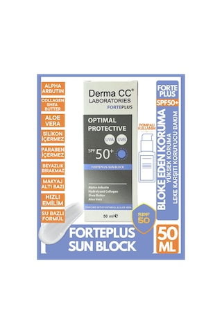 Derma CC Laboratories Forte Plus Leke Karşıtı Kolajen İçerikli Koruyucu Güneş Kremi SPF50+ 50 ML