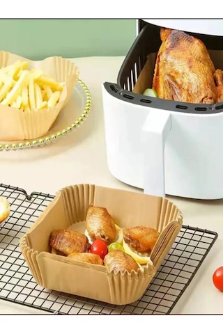 Xl / Xxl Airfryer Pişirme Kağıdı 50li Yağlı Kağıt Kraft Kare