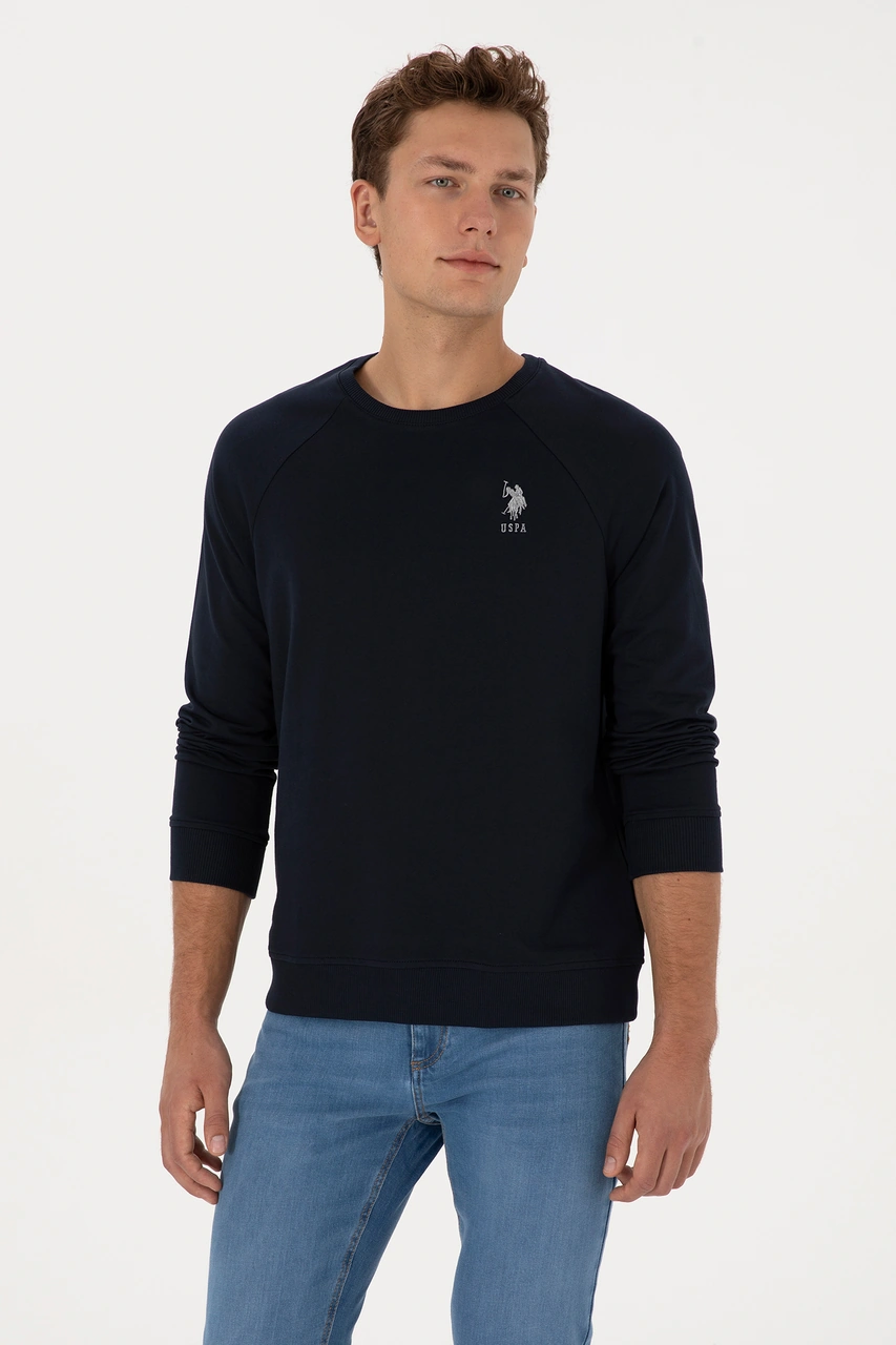 U.S. Polo Assn. Erkek Regular Fit Bisiklet Yaka Lacivert Basic Sweatshirt 50308103-VR033