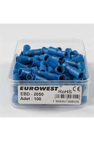 Eurowest 1,50-2,50mm Dişi Terminaller İzoleli Kablo Ucu 1 Kutu 100 Adet