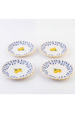Güral Limon Desenli 4lü Porselen Tatlı Tabağı Seti 17 Cm Diğer