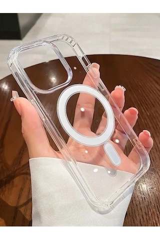 Iphone Uyumlu 11 Kılıf Magsafe Wireless Kablosuz Şarj Destekli Sert Silikon Şeffaf Kapak