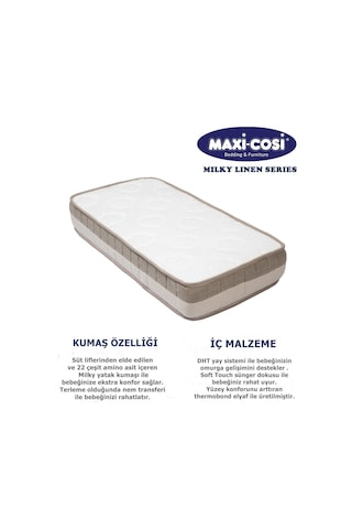 Uzunbebe 80X200 Maxi Cosi Milky Ortopedik Yaylı Yatak - 80X200 Yatak
