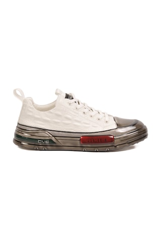Voyager Beyaz Hakiki Deri Kroko Desenli Kalın Taban Erkek Casual Ayakkabı Sneaker E058 M