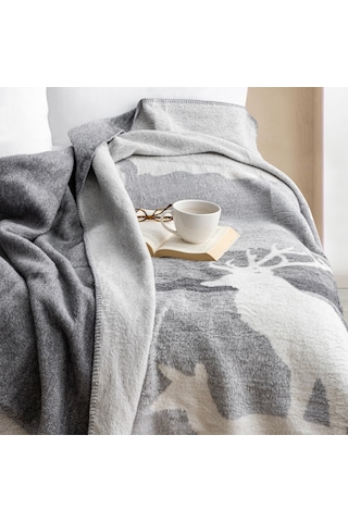 Schafer Home Deer Çift Kişilik Battaniye 200x220 Cm 1 Parça-gri Gri