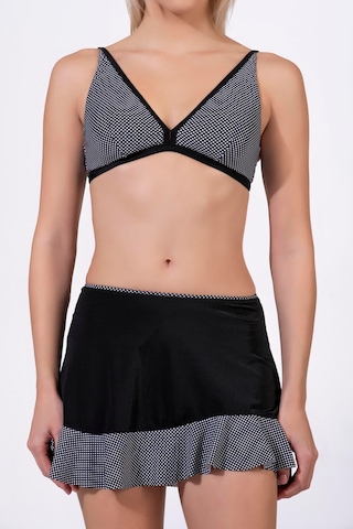 Endeep Kadın Puantiye Desenli Toparlayıcı Siyah Etekli Bikini Takımı