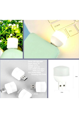 Omeniv Usb Led Günışığı Lamba Kamp Outdoor Laptop Powerbank Beyaz